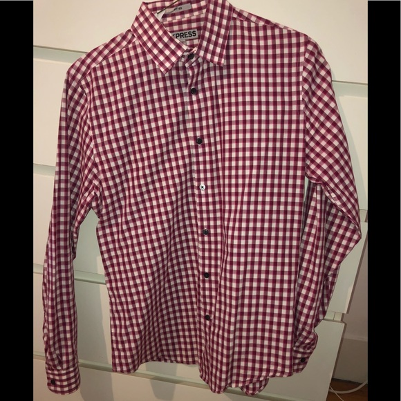 Express Men’s Gingham Button Down - Picture 1 of 1